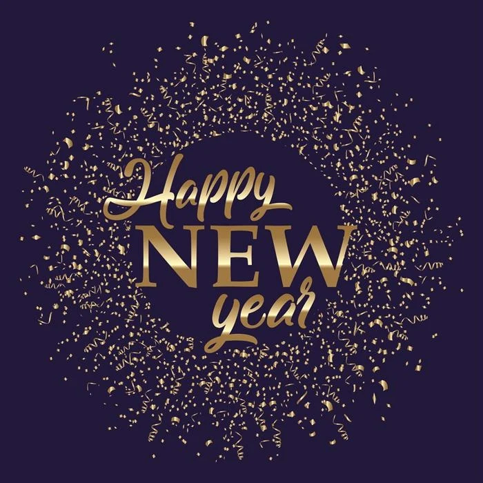 Servetten "Happy New Year" blue/gold (20st)