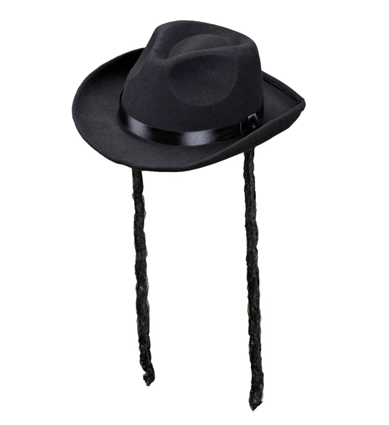 Joodse hoed Rabbi hoed met lokken