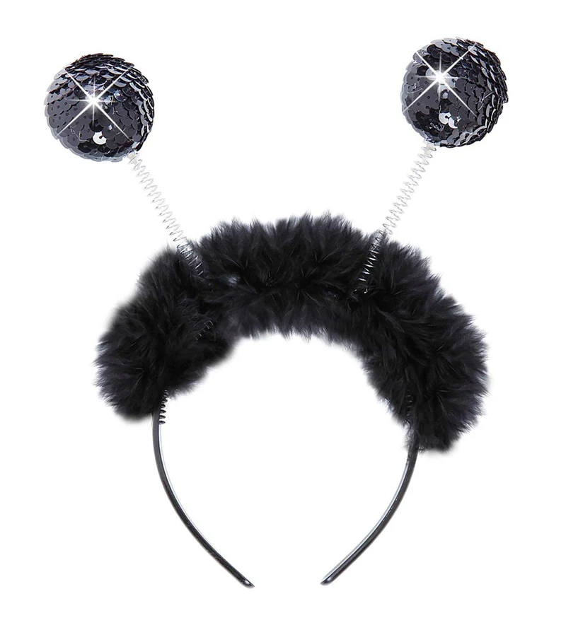 Zwarte haarband tiara bollen Belly