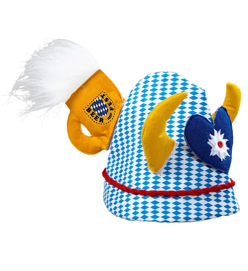 Tiroler oktoberfest hoed blau weiss