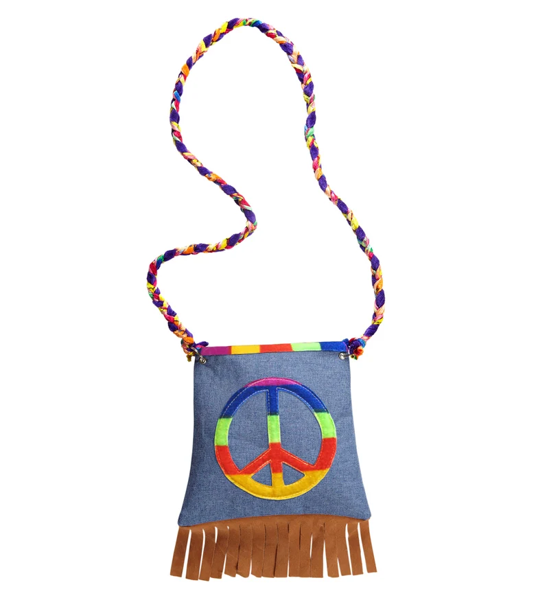 Handtas hippie peaceteken