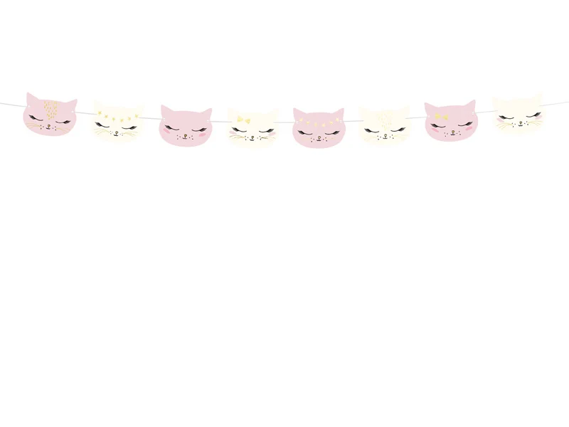 Feestslinger Katten Roze/Wit (1,4m)