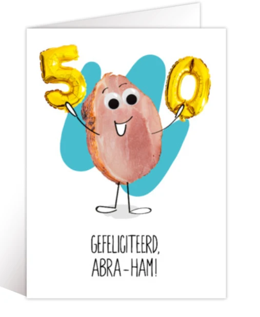 Verjaardagskaart 50 Jaar 'Abra-Ham'