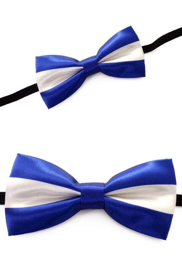 Vlinderstrik blauw wit
