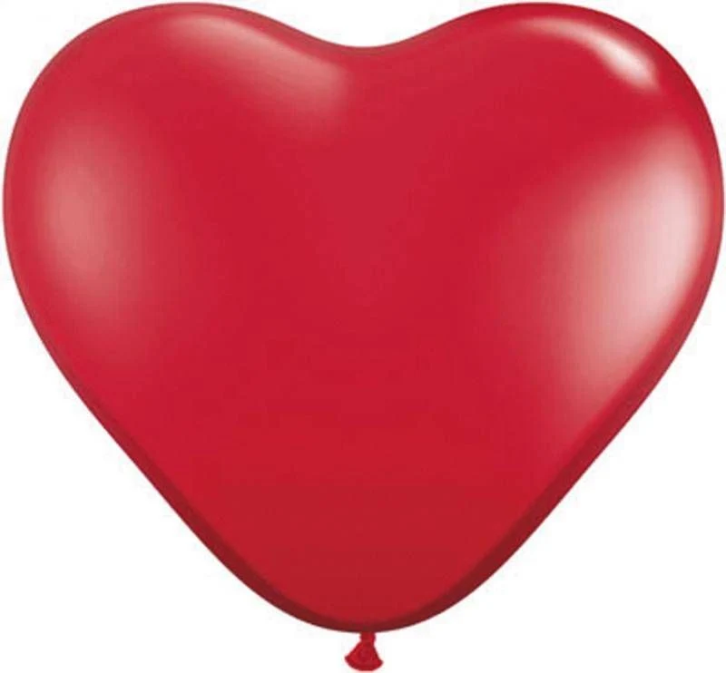 Hartjes ballonnen rood per 6 32cm