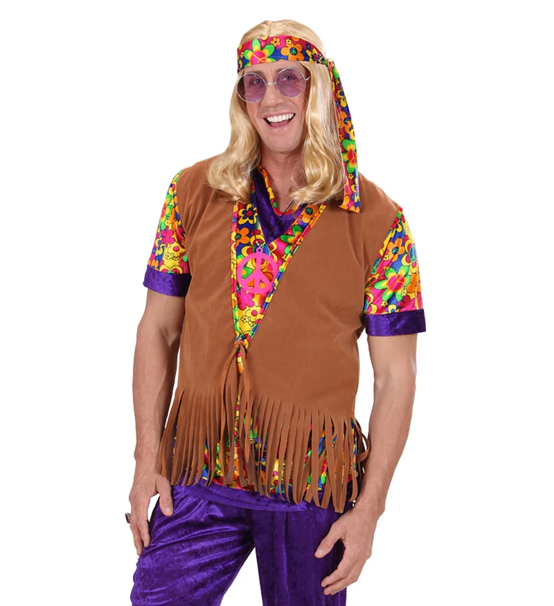 Hippie vestje suede look heren