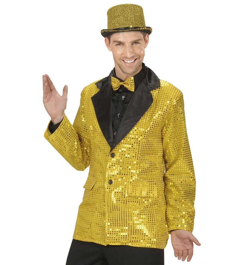 Pailletten jas goud heren