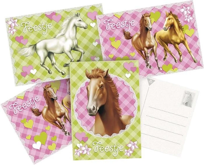 Paarden Uitnodigingen Party 6 stuks