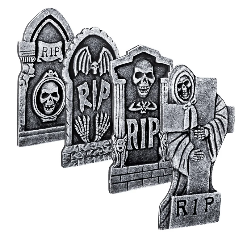 Halloween Grafsteen RIP Skull 41x20cm