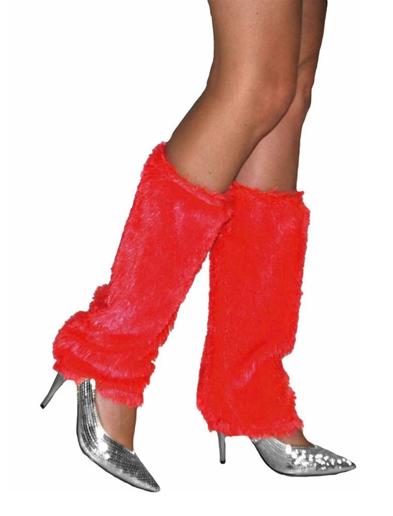 Beenwarmers pluche rood
