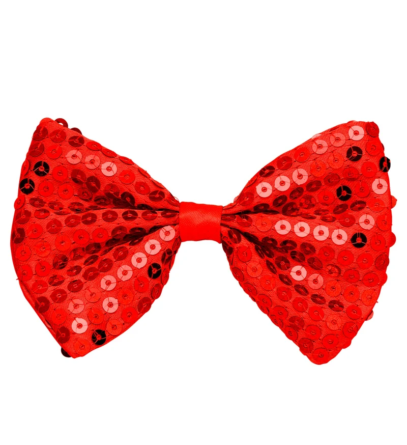 Pailletten strikje rood glitter