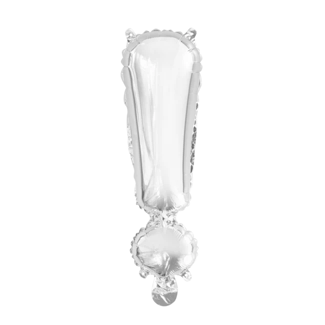 Folieballon Uitroepteken Zilver 41cm