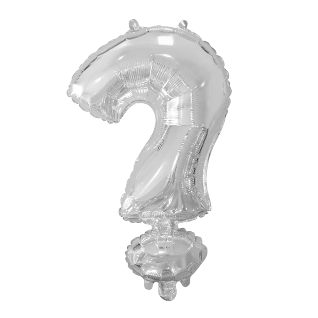 Folieballon Vraagteken Zilver 41cm