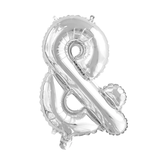 Folieballon '&' Teken Zilver 41cm