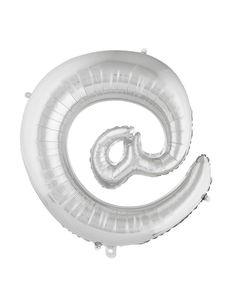Folieballon Apenstaartje Zilver 100cm