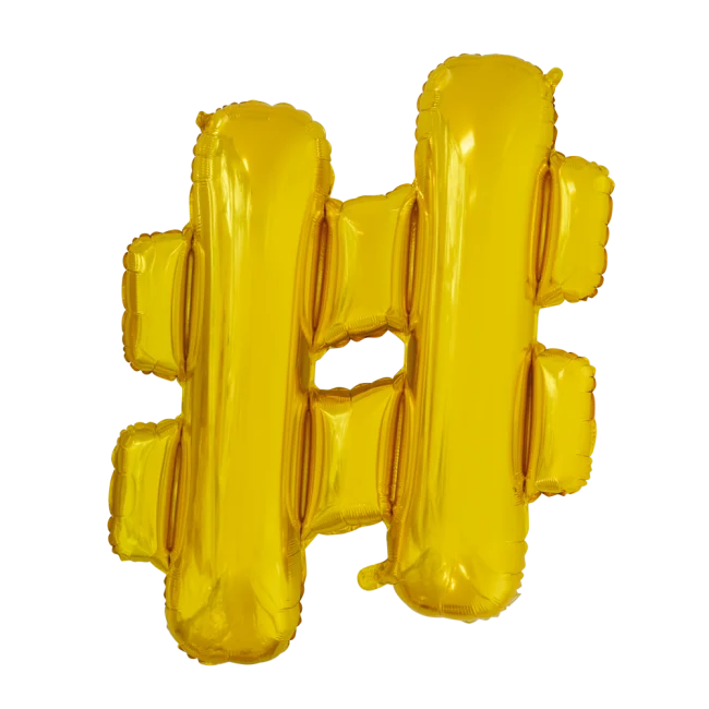 Folieballon Hashtag Goud 41cm