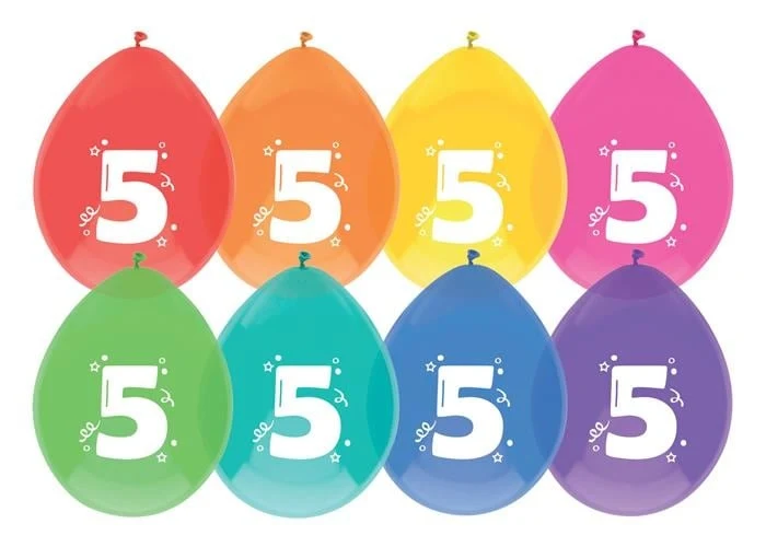 Ballonnen 5 Jaar Kleurenmix