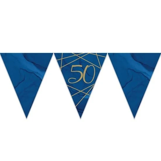 Vlaggenlijn 50 Jaar Navy Blauw/Goud - 3,7m