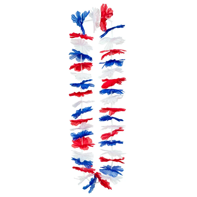 Hawaii slinger rood wit blauw krans
