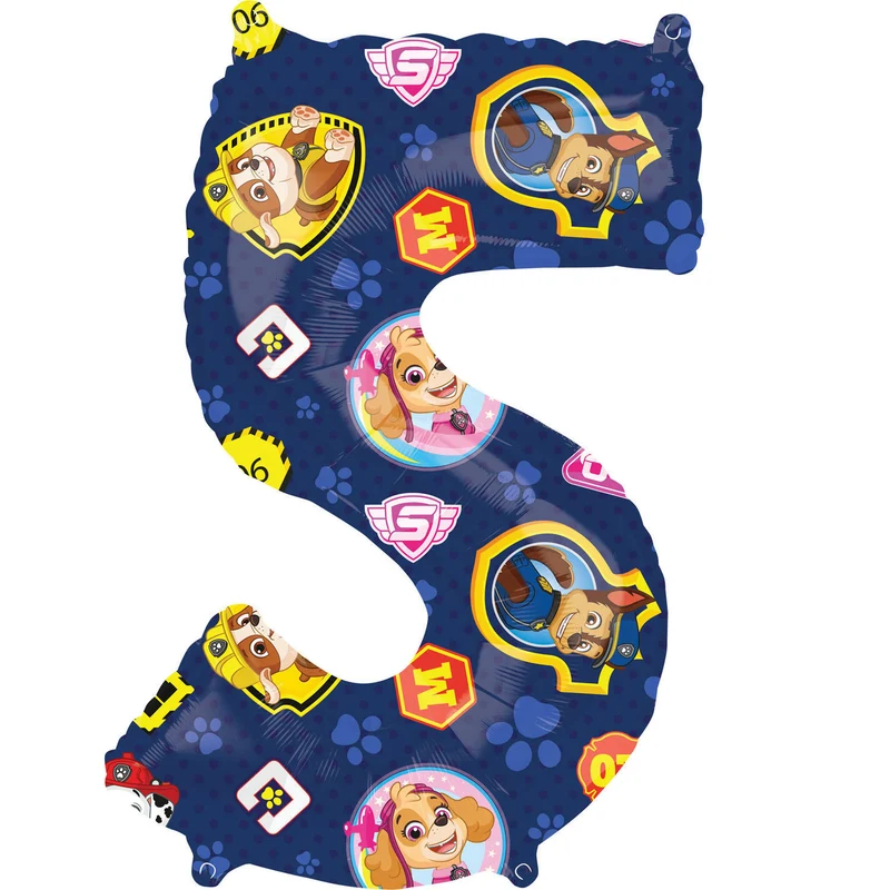 Paw Patrol Cijferballon '5' (66cm)
