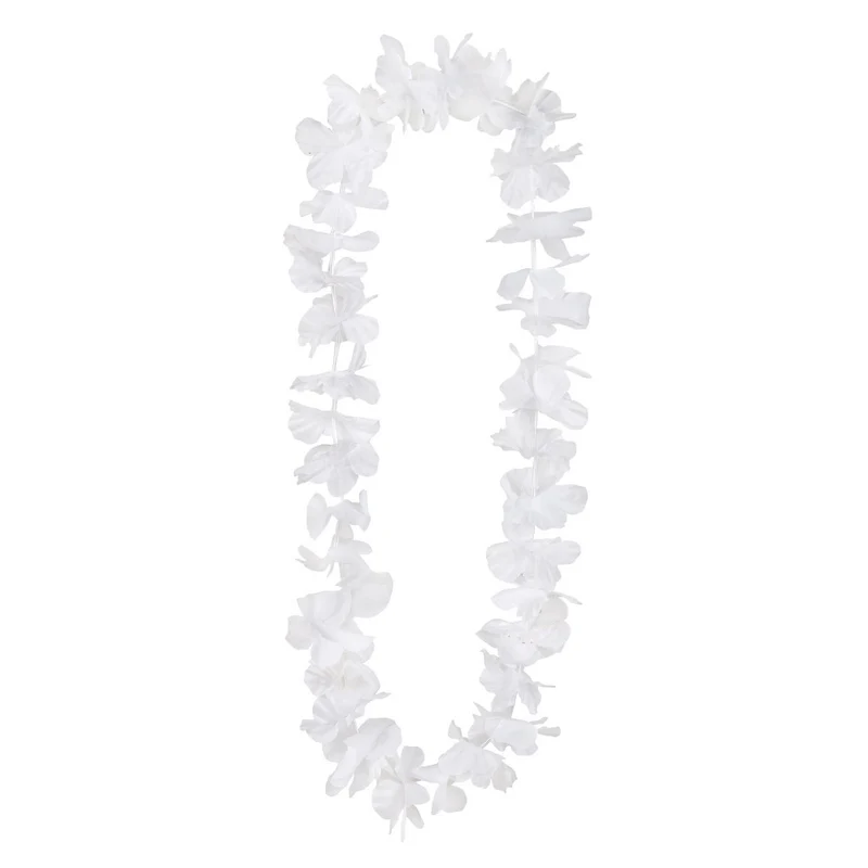 Witte Hawaii krans slinger