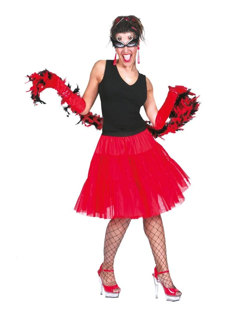 Tule rok rood stroken