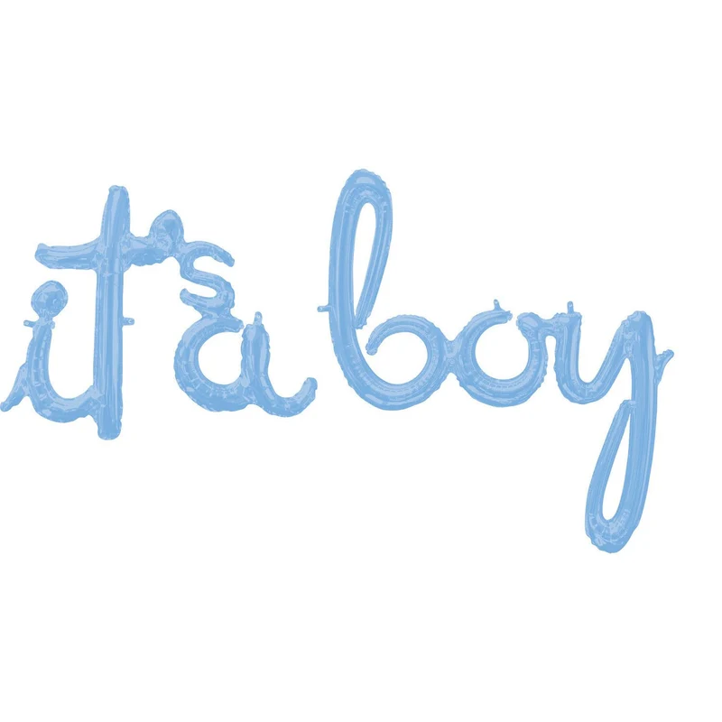 Folie Ballonnen 'It's A Boy' Pastel Blauw
