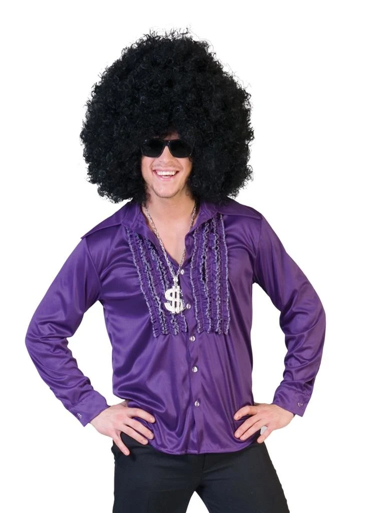 Rouche blouse paars satijn
