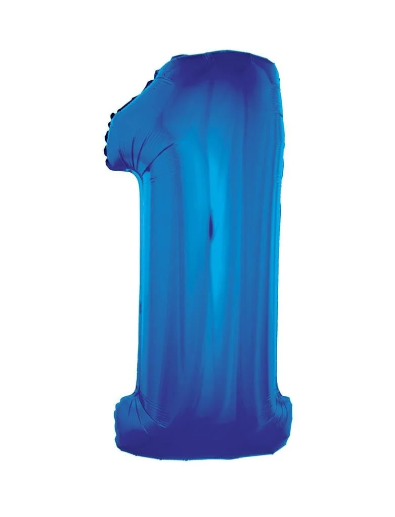 Folieballon Blauw Cijfer '1' Groot