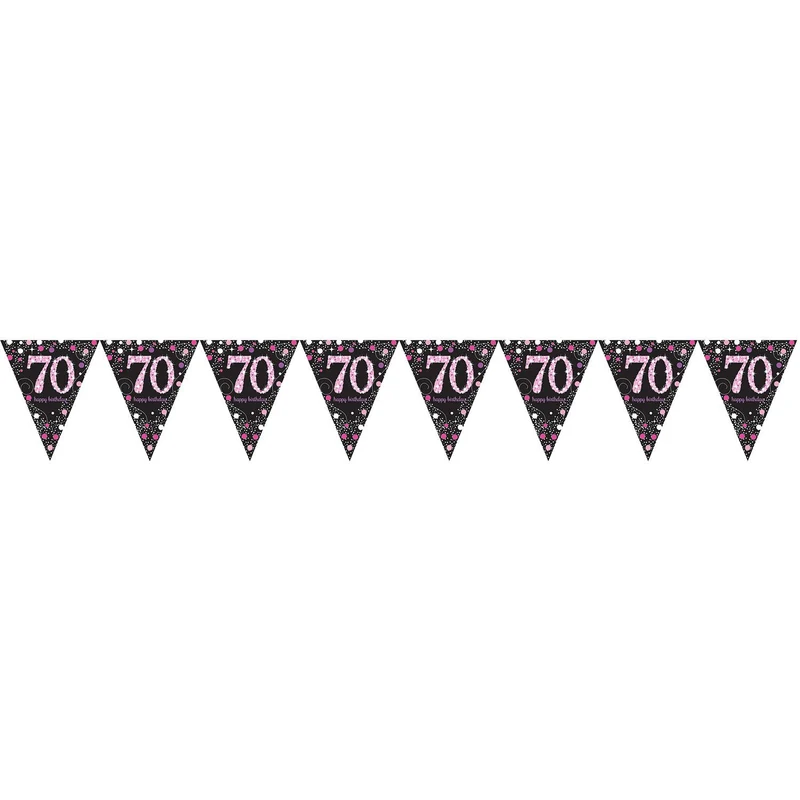 Happy Birthday Vlaggenlijn 70 jaar Sparkling Pink