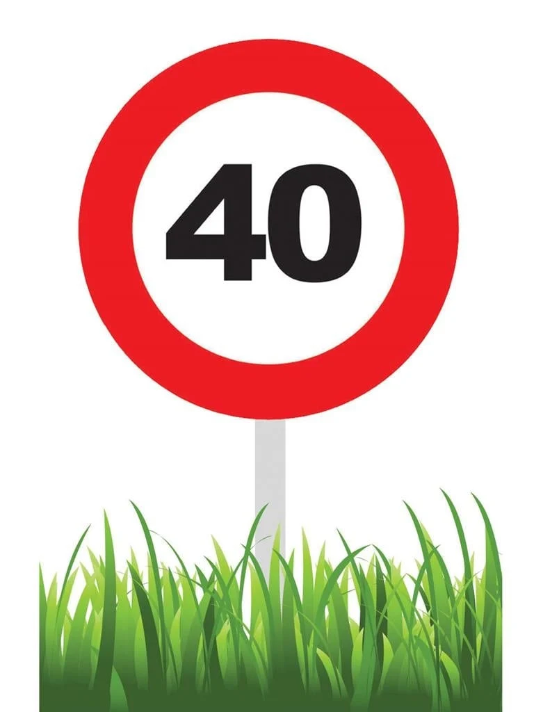 Verkeersbord 40 jaar tuin 36cm