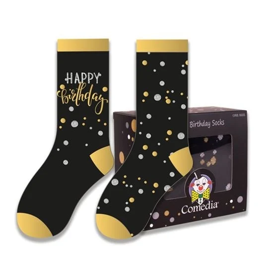 Kadosokken Happy Birthday Goud (2 paar)