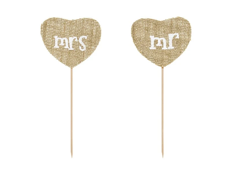 Jute Cake Topper Mr & Mrs