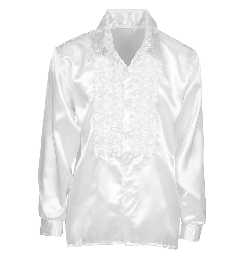 Ruche blouse satijn wit