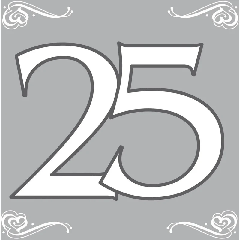 Servetten Zilver 25 Jaar (20st)