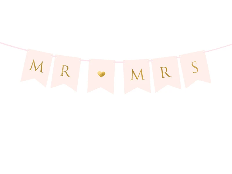 Letterslinger Mr & Mrs Lichtroze (85cm)