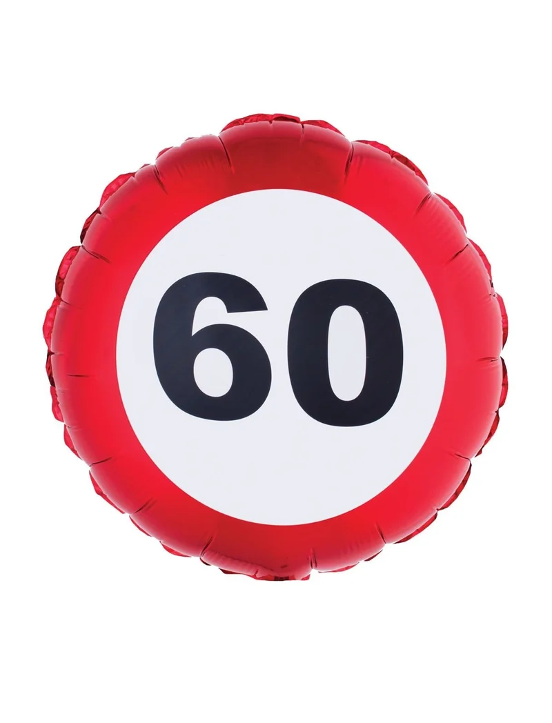 Folieballon Verkeersbord 60 Jaar