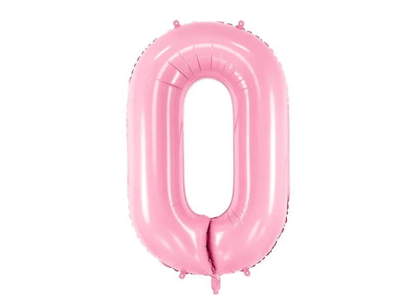 Folieballon cijfer 0 roze 86cm