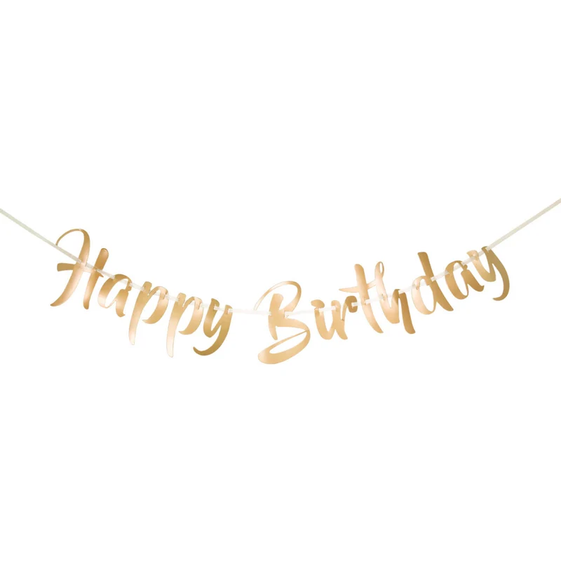 Gouden Letterslinger Happy Birthday - 1 Meter