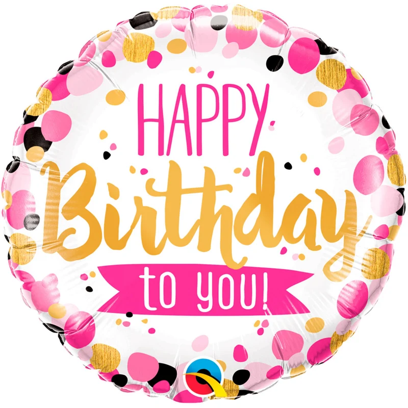 Folieballon Happy Birthday Roze/Goud - 45 cm