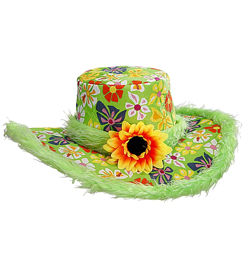 Groene hoed Ibiza met zonnebloem
