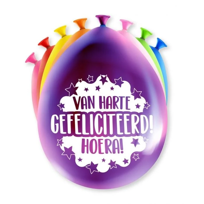 Party Ballonnen Gefeliciteerd - 8 Stuks