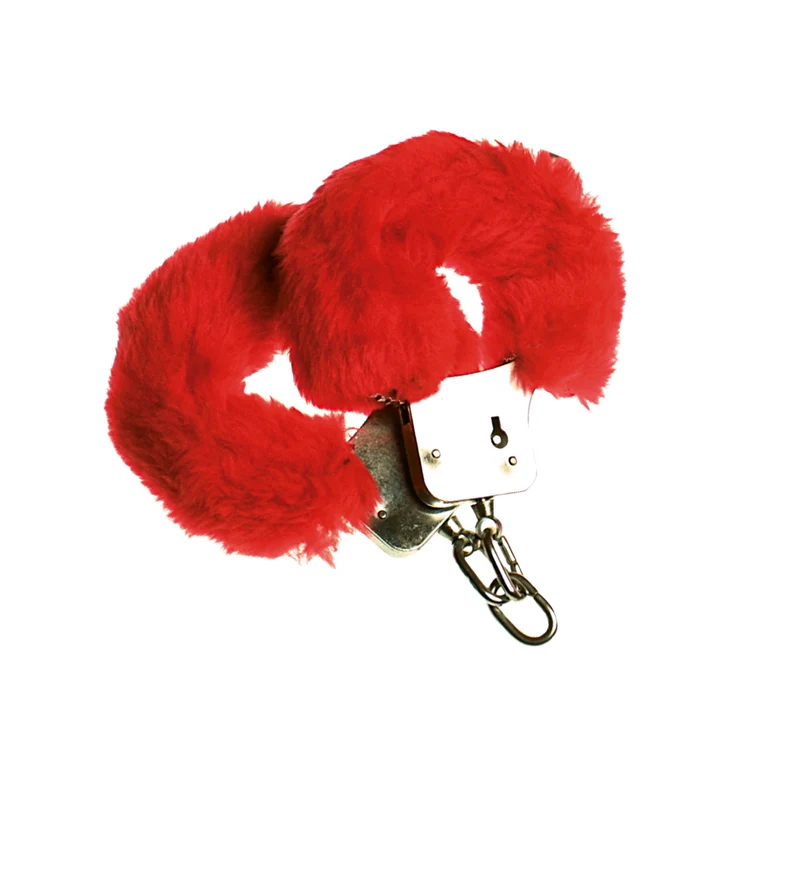 Pluche handboeien rood