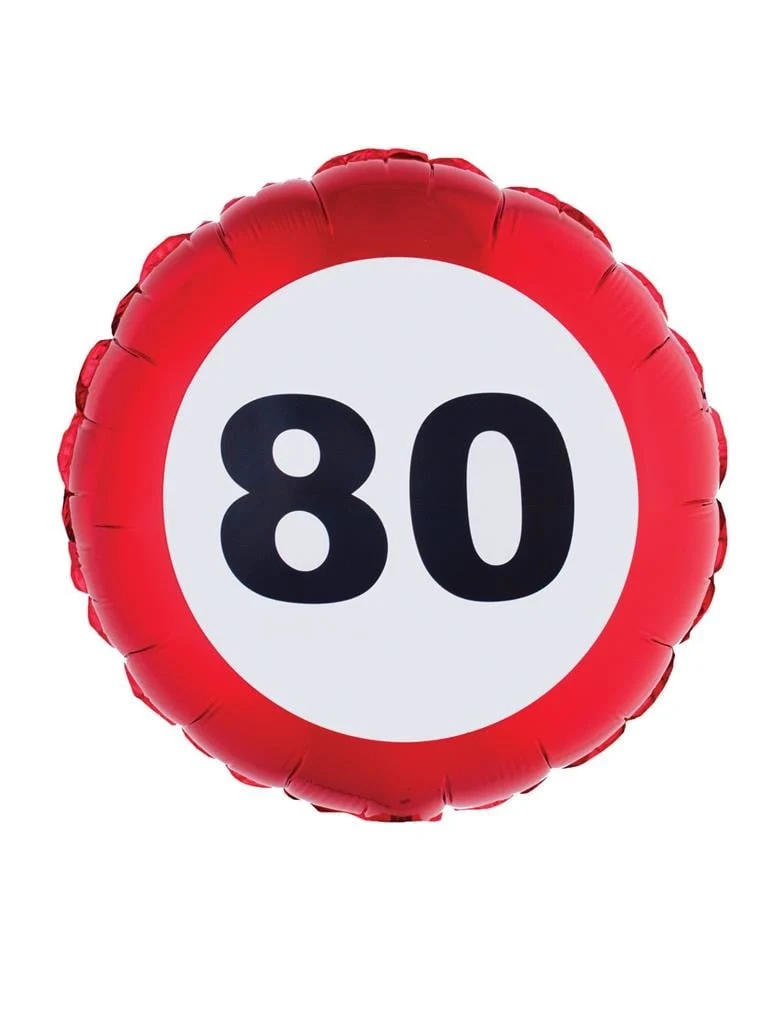Folieballon verkeersbord 80 Jaar