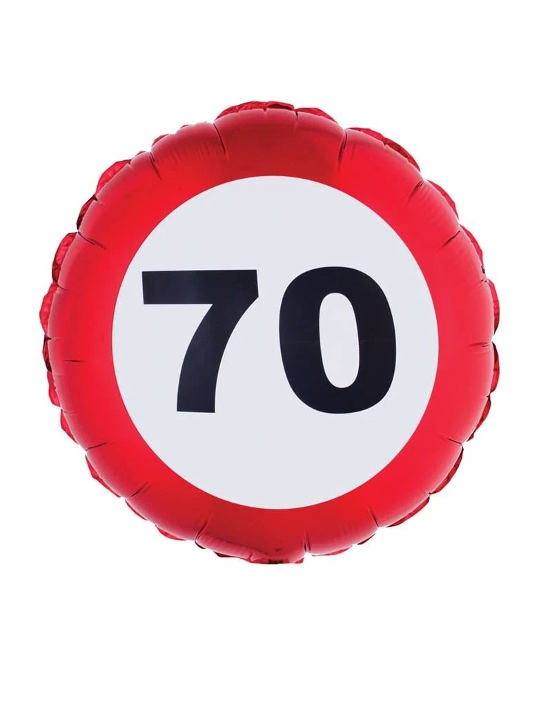 Folieballon verkeersbord 70 Jaar