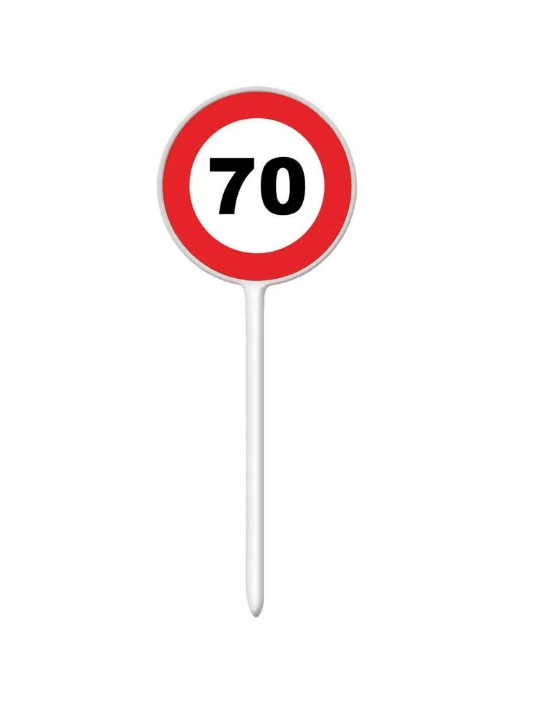 12 herbruikbare coctailprikkers verkeersbord 70 jaar