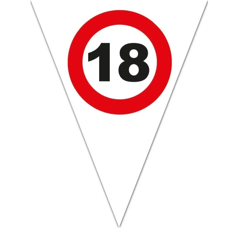 Vlaggenlijn Verkeersbord 18 Wit - 5 meter