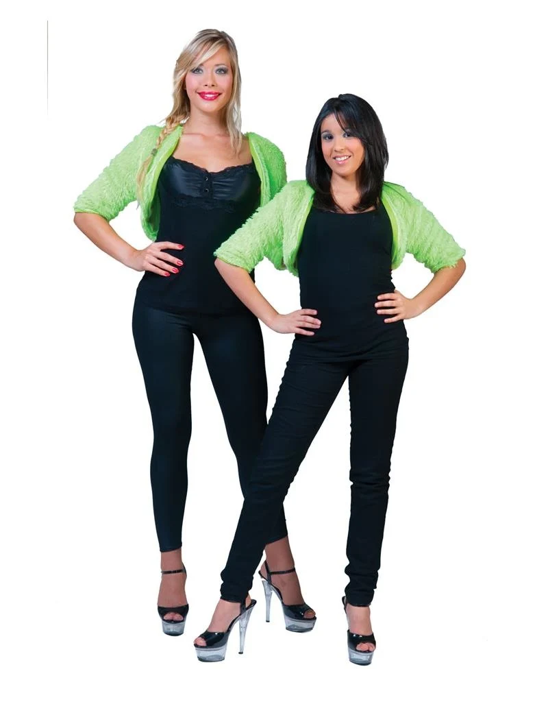 Bolero groen fuzzy voor dames