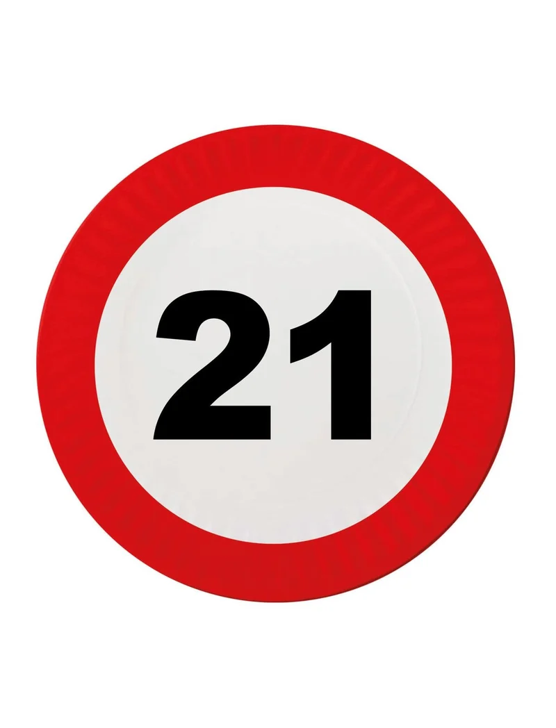 21 Jaar Verkeersbord Borden - 8 stuks