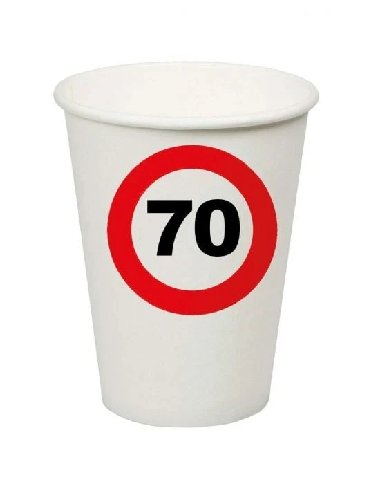 Bekers Verkeersbord 70 Jaar - 8 Stuks